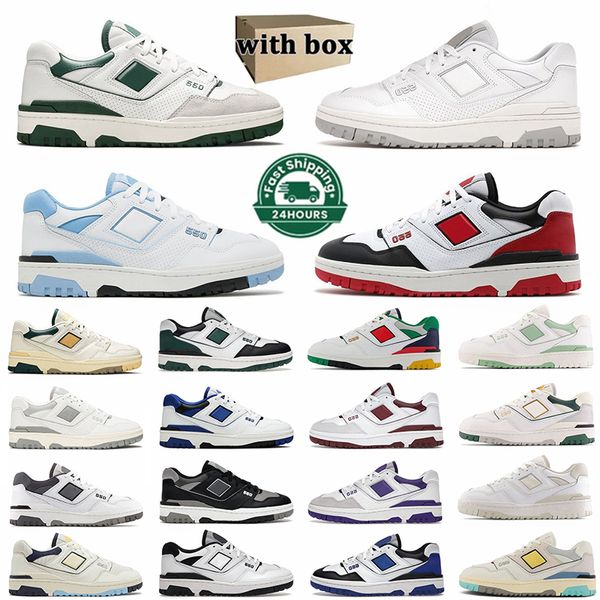 Avec boîte 550 hommes femmes chaussures de course B550 blanc gris naturel vert Shodow UNC Syracuse sel de mer bordeaux blanc violet hommes formateurs baskets de sport taille 36-47