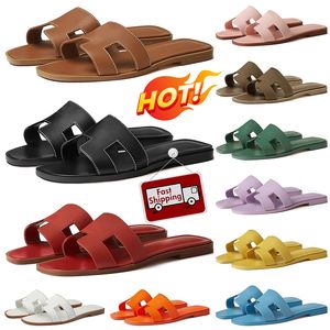 Gratis verzend sandalen Dames beroemde Designer Slippers Luxe dia's Zwart Bruin Lederen Patent Slide Dames Sliders Zomer Sandaal Sandaal Sandaal Maat 35-42