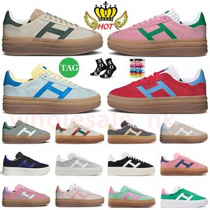 Gazelle bold chaussures semelle épaisse Casual sneakers Pink Glow gum Velvet femmes Solar orange Cream Collegiate Green Trainers og Vegan sneakers