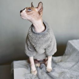 DUOMASUMI Warme trui voor huisdieren Sphynx Kattenkleding Mode Zachte kattenkleding Comfort verdikte Winter Sphinx Haarloze kattenkleding 240226
