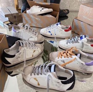 Dupe AAAAA Designer Sneakers Super Star Sequin Klassieke Witte Trainers Heren Dames Casual Schoenen Italië Do-oude Vuile Sneaker