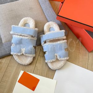 Designer pantoffel vrouw slippers suède sandaal bont dia's platte glijbaan winter harige muilezel mode dupe schoen