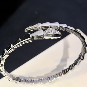 dupe merk sieraden snake crystal rhinestone charm bangle manchet armbanden voor vrouwen versie 2