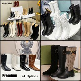 Bottes en cuir de qualité supérieure pour femmes, 4 marques, à la mode, sans/avec fourrure, bottes chaudes, 35-42