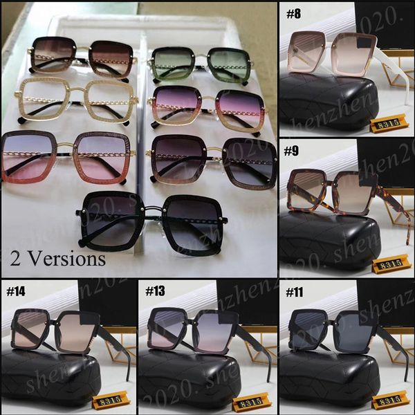 2styles de lettres de mode lunettes de soleil à monture complète pour hommes femmes lunettes de soleil d'été avec boîte-cadeau