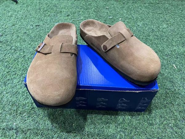 Dupe Designer Pantoufles Boston Cork Pantoufle Plate Femmes Hommes Chaussure Mode Sandale En Cuir Préféré Sandales De Plage Sabots Chaussures Décontractées