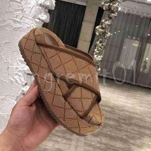 Dupe Designer Slippers Platform Slipper Vrouwen Sandalen Retro Cross Slipper Strand Canvas Sandaal Comfort Rubberen Schoenen Helling Hak Slides