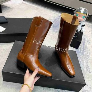 Dupe Designer Femmes Botte Bottes d'hiver Mode Femmes Vintage Tête Carrée Décorative En Cuir Coton Tissu Laine Chaud Garder Talon Haut Semelle Épaisse Neige Chaussettes Plates Chaussures