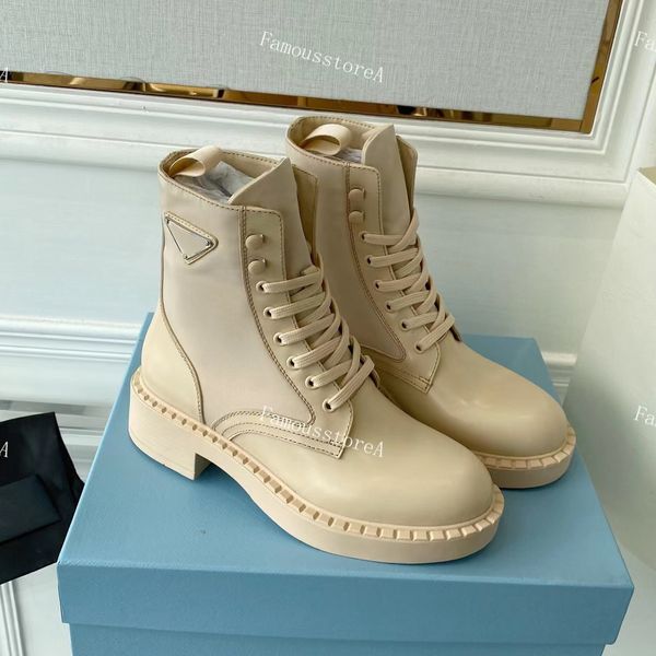 Dupe Hommes Femmes Boot Rois Boots Designer Cheville Martin Boot Cuir Nylon Pochette amovible Bootie Chaussures de combat d'inspiration militaire Taille de la boîte d'origine 35-45