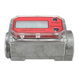 Envío gratuito Durable 1 '' Engranaje ovalado digital para medidor de flujo de turbina Medidor de flujo de combustible de queroseno 15-120L / Min Aleación de aluminio Lrlxf