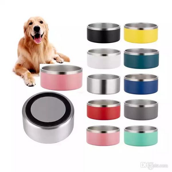 Durable 64OZ Metal aislado Pet Bowls Sublimación de lujo Custom Acero inoxidable Dog Food Bowl FY5258 0812