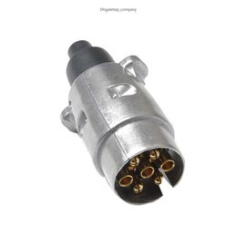 Duurzame 7 -pins aluminium legering plug trailer vrachtwagen Towing Electrics 12V Connector Adapter Parts EU