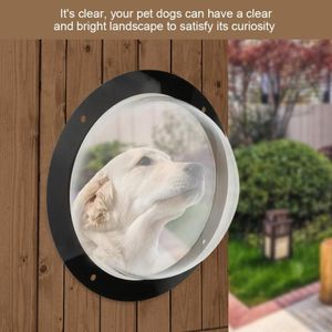 Duurzaam Acryl Pet Sight Window Dome Insert Hek Helder Buiten Landschap Viewer Voor Katten Honden Hond Poort Hond door265x