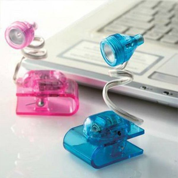 Durable ajustable brillante LED Clip en luz de lectura de libros Mini lámpara de mesa LED clip libro luz mini lámpara de luz nocturna