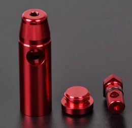 Durable Aluminium Métal Bullet Rocket En Forme De Snuff Snorter Sniff Distributeur Nasal Pipe Sniffer pour Verre Bongs Pipe À Tabac