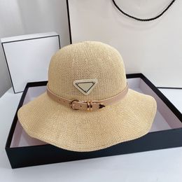 Sombreros de paja de playa duraderos Mujer Verano Vintage Protección solar al aire libre Gorra de diseñador Color sólido Gorras transpirables Vendaje Sombreros de marca de ala ancha