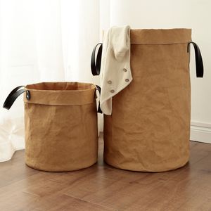 Прочная, грязеотталкивающая, моющаяся кожаная многофункциональная сумка для хранения, корзина для хранения детских игрушек, корзина для хранения одежды 210316