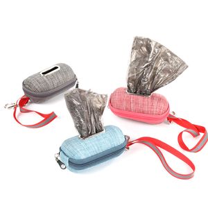 Dispensador duradero de bolsas para excrementos de perros Conveniente bolsa de basura rodante para caminar al aire libre para mascotas de la más alta calidad