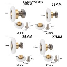 Rouleaux de porte de douche de porte en verre de haute qualité durable roues 20/23/25 / 27 mm de douche de douche de douche de poulie single