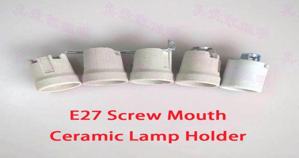 Base de lampe en céramique à haute température durable E27 Base de lampe à vis E27 Bouche de vieillissement de la lampe Horntype LED POSE POUR LAMPE DE BURE DIY6553416