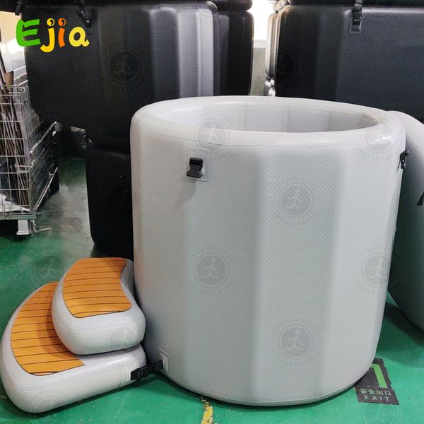 Venta caliente duradera Nuevo bañera de barril de hielo inflable con pasos en frío Tina de entrenamiento de terapia de frío para la recuperación de los atletas