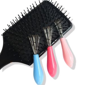 Duurzame mini 1 stk kam haarborstel reinigingsmiddel ingebed gereedschap salon huis essentiële kleur willekeurig