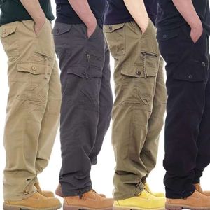 Duurzame werkkleding met meerdere zakken, rechte werkbroek voor heren, arbeidsbescherming, losse en dikke broek