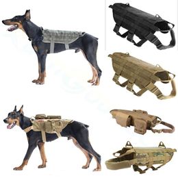 Imbracatura per cani in nylon resistente Gilet da lavoro militare tattico Gilet da addestramento per animali Cani di taglia media Gilet tattico di espansione per esterni257e