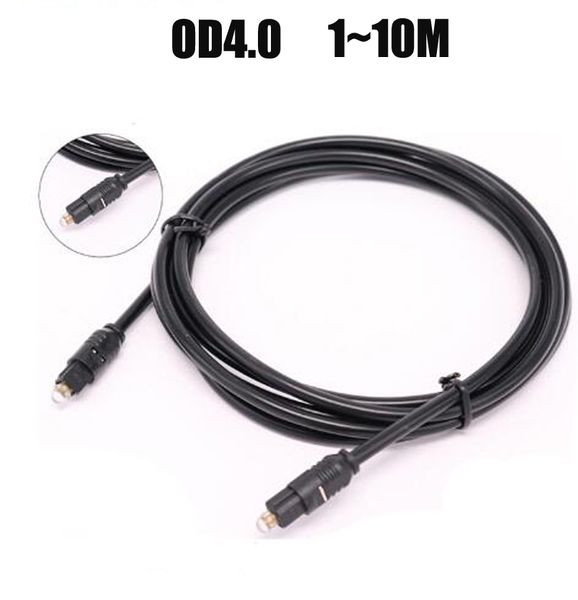 Durable OD4.0 Fibra óptica Chapado en oro Cable óptico de audio digital Toslink SPDIF Línea de cable para DVD VCR Reproductor de CD OD 4.0 Altavoz HI-FI 1M 1.5M 2M 3M 5M 8M 10M Nuevo