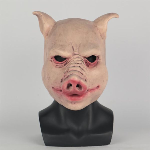 Masque de cochon durable Terreur drôle Mascarade Masques de cochon Latex Accessoire de fête d'Halloween Props325n