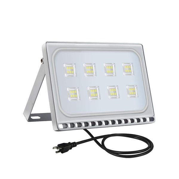 seguridad duradera IP65 reflector impermeable luces led 48pcs SMD 50W 110V lámpara al aire libre con enchufe de EE. UU. Envío rápido blanco frío