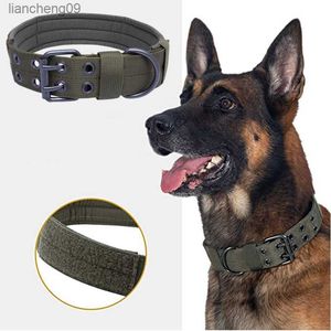 Durable Tactical Dogs Collar Leash Set Ajustable Military Pets Collars K9 German Shepherd Training Medium Large Dog Accessories L230620