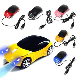 Souris filaire durable 1000dpi mini forme de voiture USB 3D optique innovante 2 phares de jeu souris pour ordinateur portable PC calcul