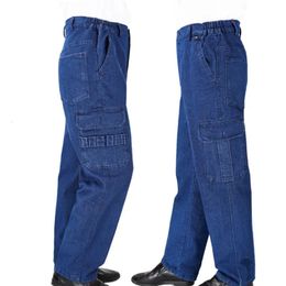 Ropa de trabajo duradera Pantalones de carga tácticos Hombres Pantalones vaqueros holgados rectos Pantalones de viaje de pierna ancha sueltos Ropa con múltiples bolsillos 231228