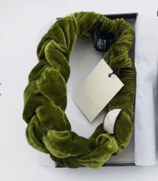 Durag luxe elastische tulbandhaebanden groen zwart fluwelen herfst winter haarbands bandanas voor dames hoogwaardige designer hoofdband headw