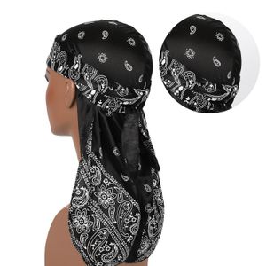 Durags Bandana Amoeba Longue Queue Turban Perruques Imitation Soie Casquette De Pirate Hip Hop Chapeau De Cyclisme En Plein Air Hommes Femmes Crâne Caps Chapeaux Bandeau Accessoires De Cheveux