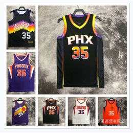 Jersey de basket-ball Durant Durant Saison Saison noire Purple White Orange City Broidered Edition