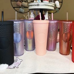 Taza Durian, taza de paja de diosa radiante de diamante, taza de café, vacaciones de verano, vaso frío, negro, hogar, comedor, Bar, tazas para beber 0330