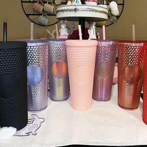 Durian Cup Diamond Radiant Goddess Straw Cup Coffee Cup Summer Holiday Cold Tumbler Black Home Dining Bar Product SS0131
