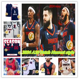 Dusan Mahorcic Jimmy Clark III Duquesne Dukes camiseta de baloncesto David Dixon 3 Dae Dae Grant 4 Tre Williams 5 Halil Barre 7 Jakub Necas Camisetas de Duquesne cosidas personalizadas