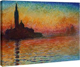 Crépuscule à Venise par Claude Monet Paintes d'huile Reproduction Giculaire moderne Toicle imprimés Paysage Images PEINTURES D'EXTOSS
