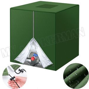 Cubierta de polvo 210D Green Ibc Cubierta de tanque de agua Contenedor Aluminio Cubierta de polvo impermeable Tanque de agua de lluvia Oxford Tela Cubierta de protección Uv 230628