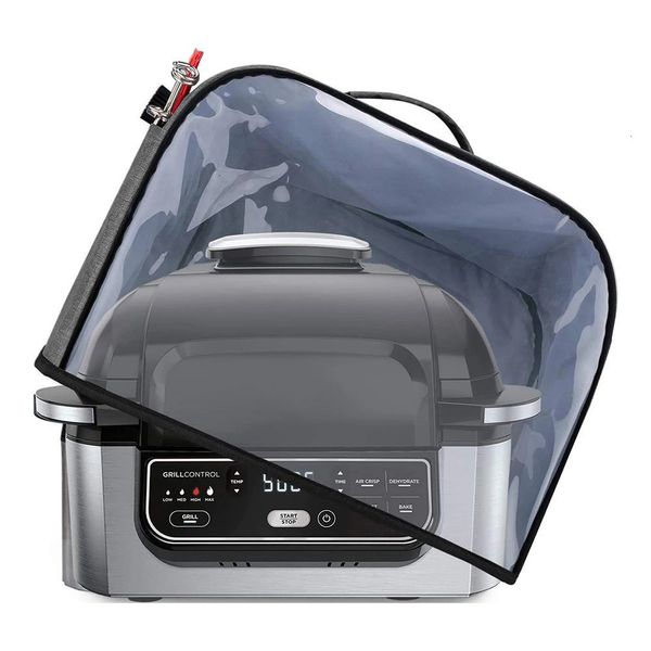 Housse anti-poussière de cuisine compatible avec Ninja Foodi Grill AG301 AG302 AG400 Panneau avant transparent Poches de rangement pour friteuse à air 230628