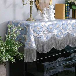 Stofkap nieuwe Europese kwastje piano stofkap licht luxe high-end piano cover moderne eenvoudige jacquard piano decoratieve cover doek R230803