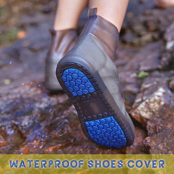 Housse anti-poussière Bottes de pluie réutilisables Chaussures imperméables Couvre-chaussures antidérapantes en silicone Unisexe Caoutchouc Résistant à l'eau Chaussure Rainy Day 230628