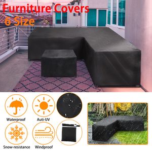 Housse anti-poussière imperméable à l'eau couvre-meubles anti-pluie anti-UV extérieur en forme de L coin canapé rotin patio jardin tout usage protection 230628