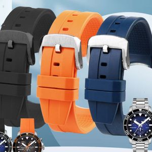 Pulseira livre de poeira para tissot starfish quartzo relógio de mergulho t120417 pulseira de relógio de silicone de borracha masculina acessórios 22mm