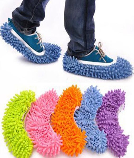 Dust Mop Slipper House Cleaner Floor Lazy Spusting Nettoyage Foot Shoe Cover 5 Colors Drop 4895213