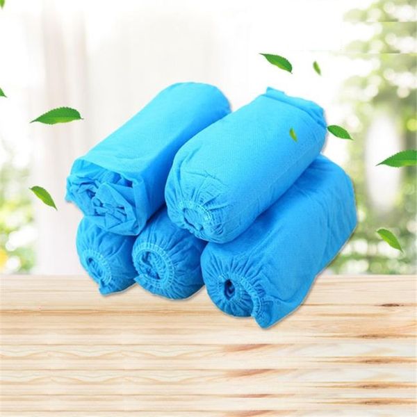 A prueba de polvo y antideslizante engrosada Desechable Galosh Azul Tela no tejida Cubierta de zapatos Cubiertas de zapatos resistentes al desgaste y transpirables T9I00385