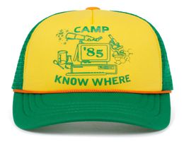 Dustin 2019 sombrero extraño cosas gorra de camionero de malla Retro amarillo verde 85 saber dónde gorra ajustable regalo Halloween3853233